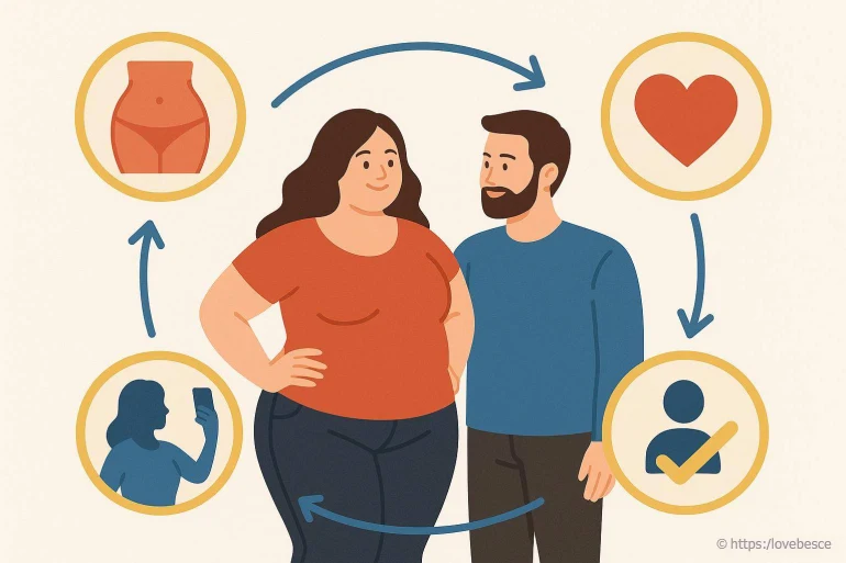 Couple heureux avec cycle de confiance en soi
