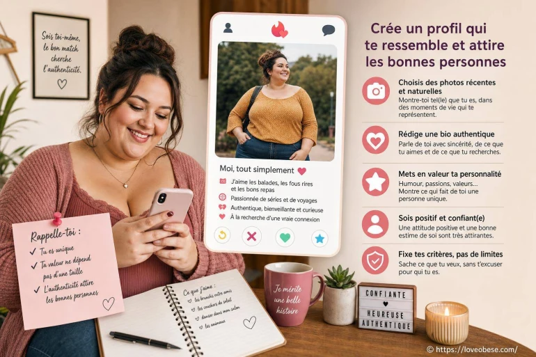 Rencontres en ligne : créer un profil authentique et attractif en étant en surpoids